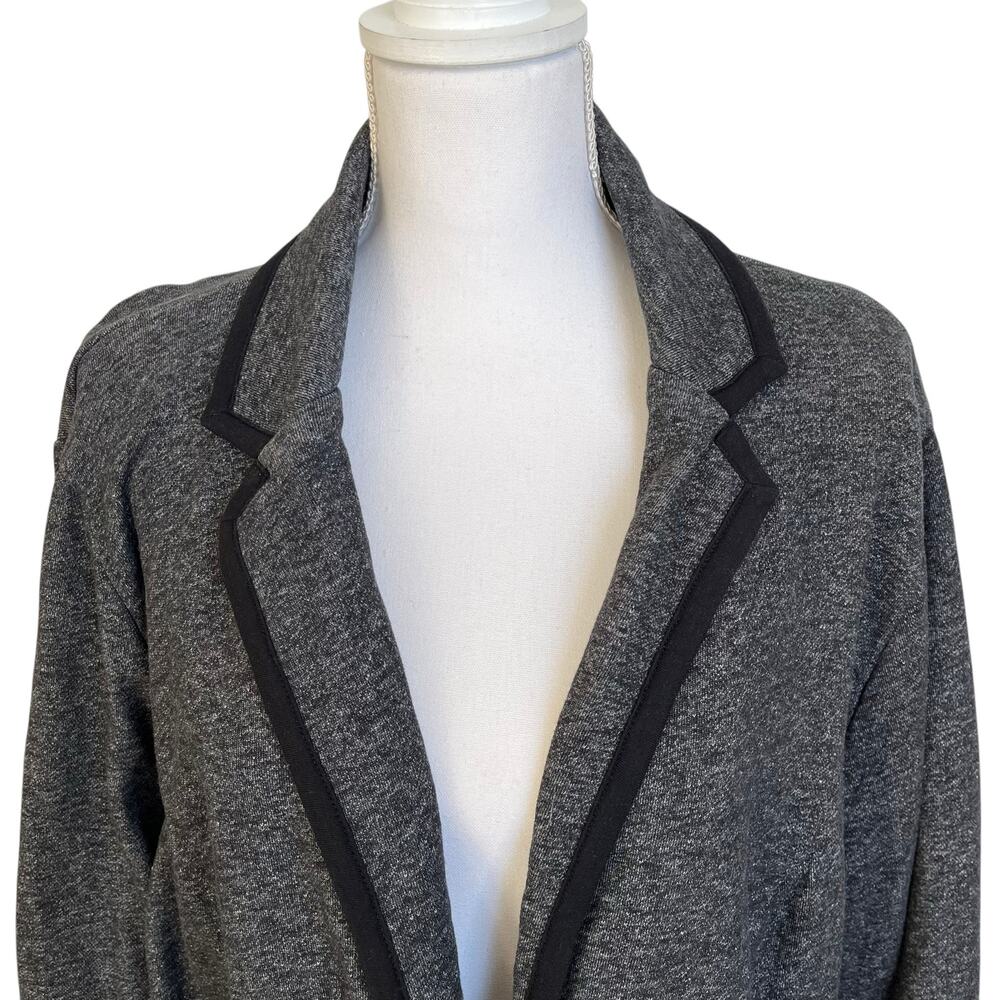 Torrid Blazer Womens Sz 3 22/24W Plus Grey Black Trim 100% Cotton Comfy Classic - Picture 2 of 6